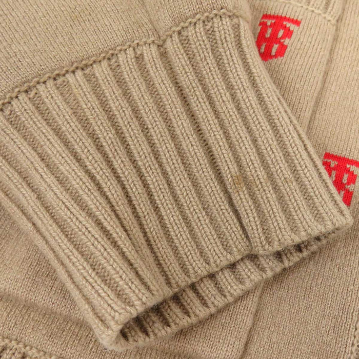 BURBERRY 
Vネック 
ロゴ 総柄 カーディガン