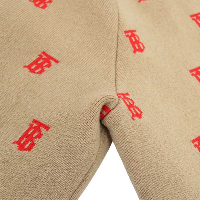 BURBERRY 
Vネック 
ロゴ 総柄 カーディガン