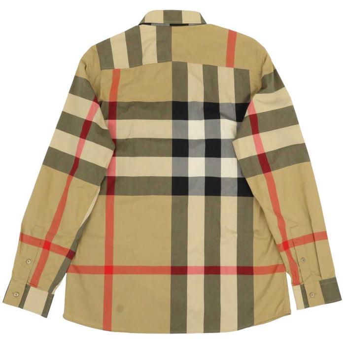 BURBERRY 
総柄 スリムフィット 
チェック柄 コットン ポプリン シャツ