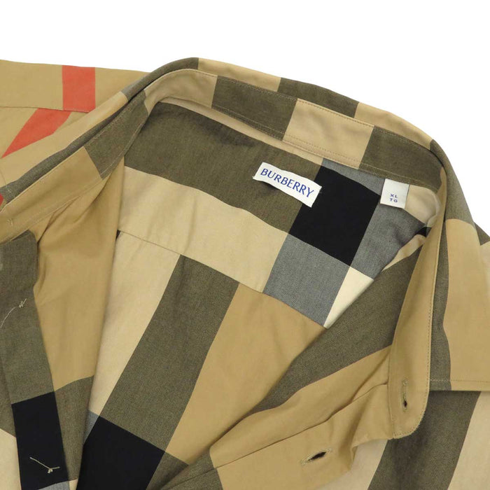 BURBERRY 
総柄 スリムフィット 
チェック柄 コットン ポプリン シャツ