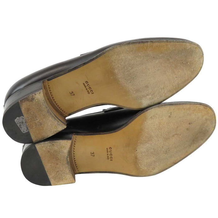 GUCCI 
GG タッセル レザー 
インターロッキングG ウェブ ローファー