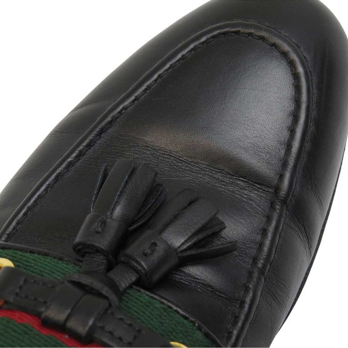 GUCCI 
GG タッセル レザー 
インターロッキングG ウェブ ローファー