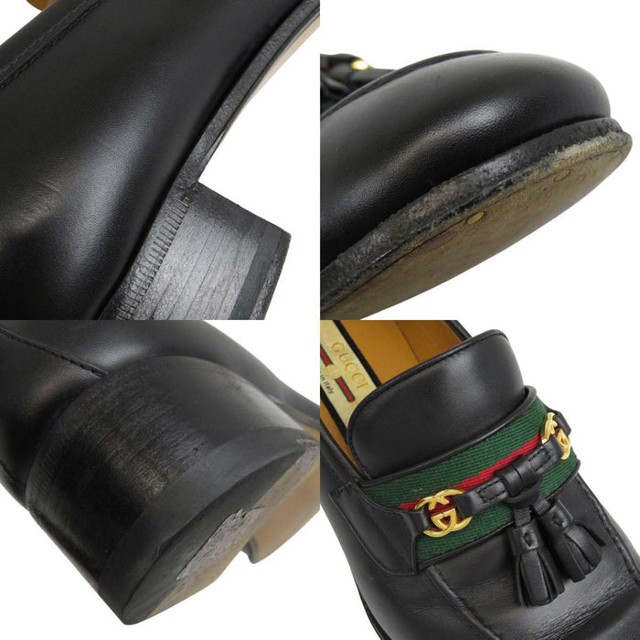 GUCCI 
GG タッセル レザー 
インターロッキングG ウェブ ローファー