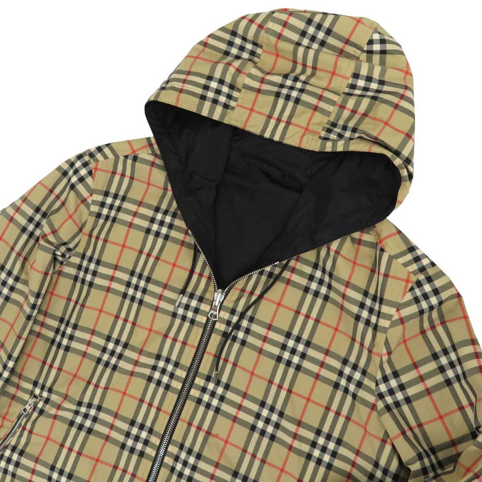 BURBERRY 
フーデッド ジップアップ 
ノバチェック リバーシブル ナイロン ジャケット