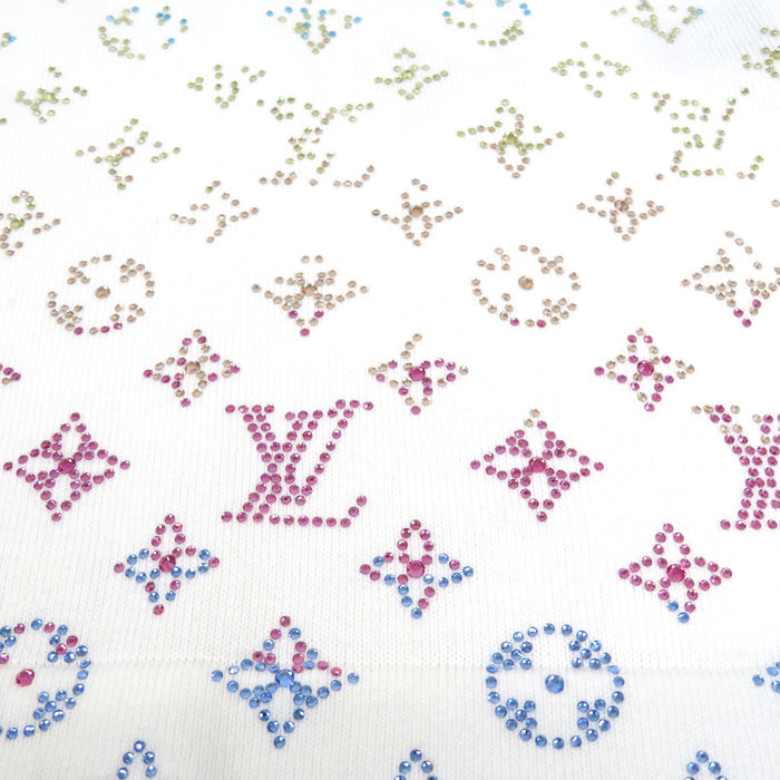 LOUIS VUITTON 
LV logo rhinestone cotton 1AGTLA 
Monogram gradient embellished T-shirt