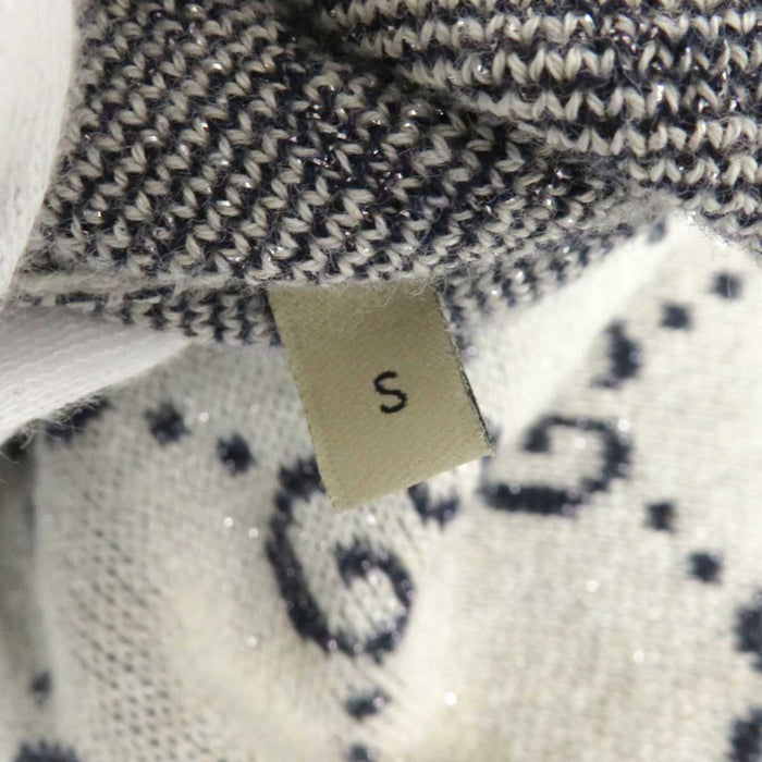 GUCCI 
Logo motivo totale 
GG lamé jacquard maglia cotone a maniche corte