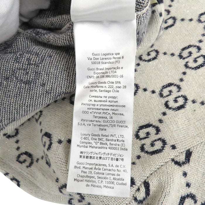 GUCCI 
Logo motivo totale 
GG lamé jacquard maglia cotone a maniche corte