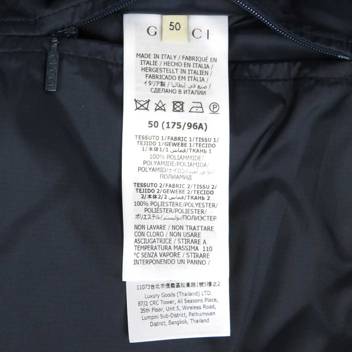 GUCCI 
2023年 ウェズストライプ シェリーライン 総柄 ロゴ 
インターロッキングG 中綿 ジャケット