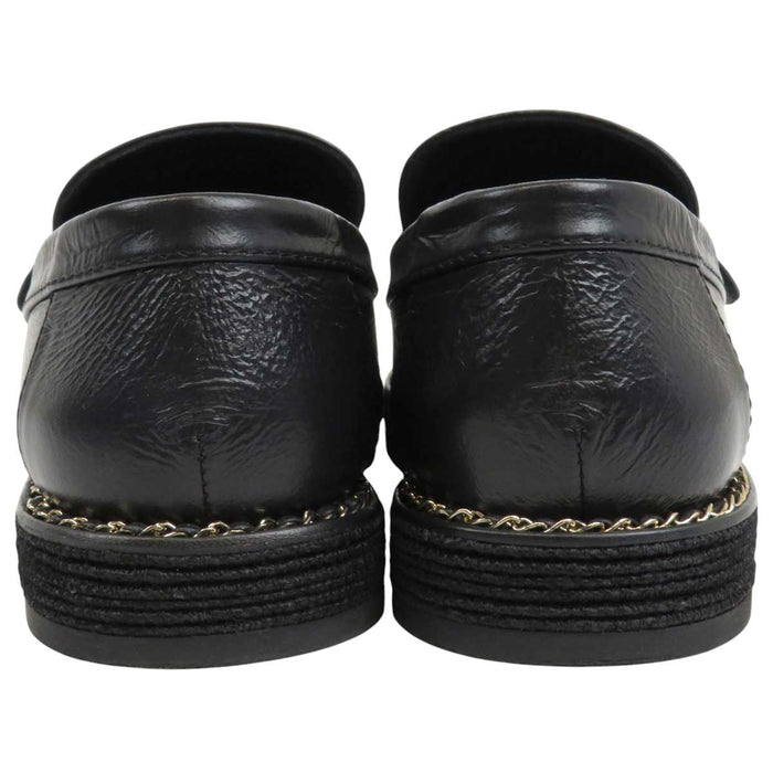 CHANEL 
COCO CC ロゴ チェーン レザー 
ココマーク ターンロック ローファー