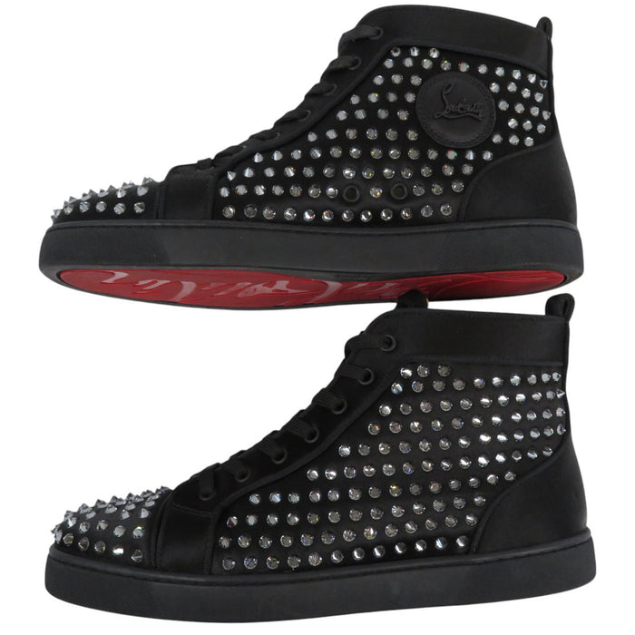 Christian Louboutin 
ビジュー スパイク サテン 
ルイス ハイカット スニーカー