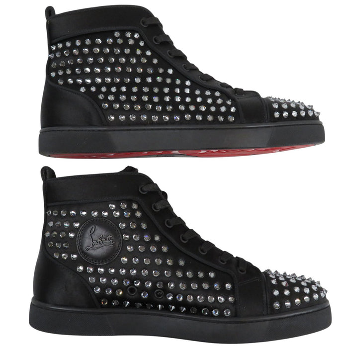 Christian Louboutin 
ビジュー スパイク サテン 
ルイス ハイカット スニーカー