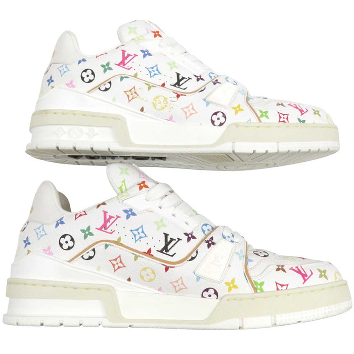 LOUIS VUITTON 
LV ロゴ 総柄 2024年製 レザー MURAKAMI 
TM コラボ トレイナー スニーカー 
モノグラム
