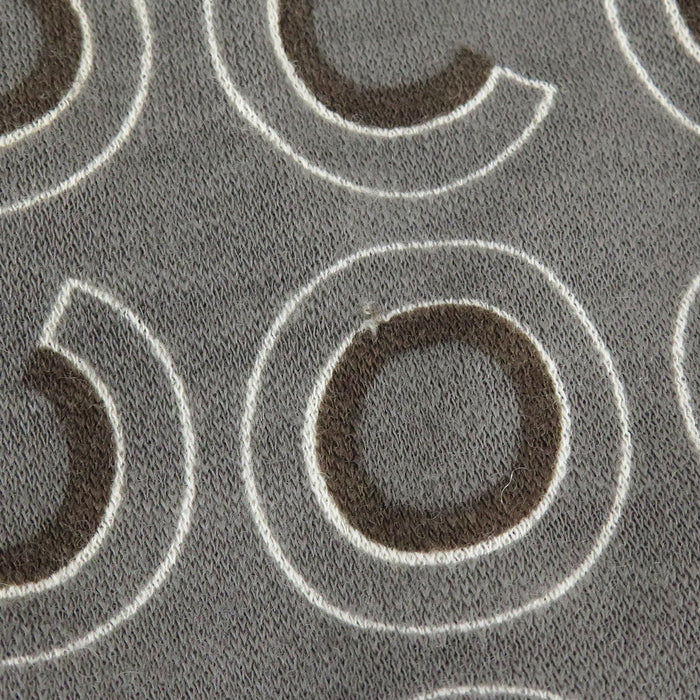 CHANEL 
COCO CC ハイネック ショールカラー 01A 
ロゴ 総柄 ウール ワンピース