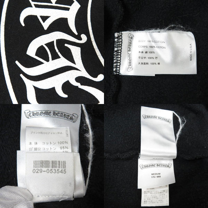 CHROME HEARTS 
Sweat à capuche en coton à croix florale sur la manche 
Imprimé fer à cheval