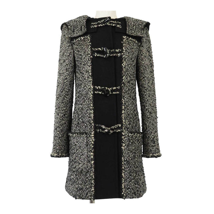 CHANEL
COCO CC Logo Wool
Coco Mark Hooded Tweed Duffle Coat