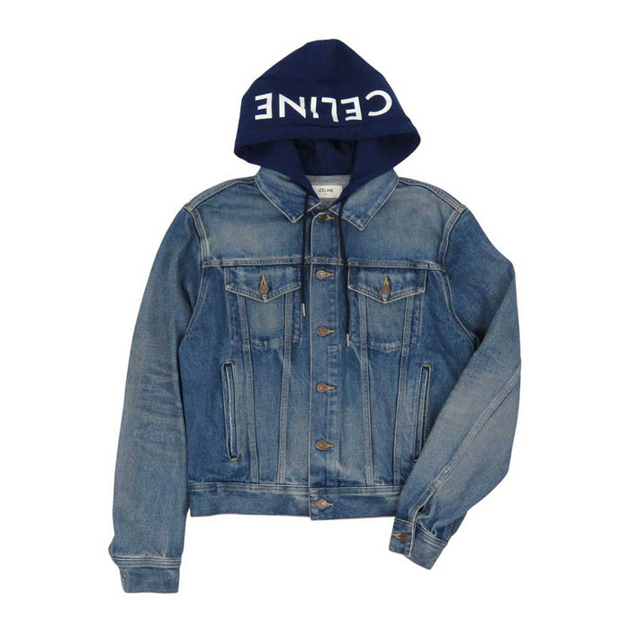 CELINE 
コットン 
ロゴ フード付き デニムジャケット