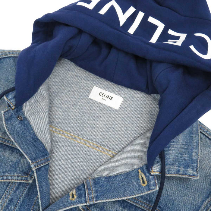 CELINE 
コットン 
ロゴ フード付き デニムジャケット