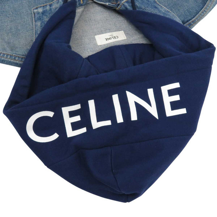 CELINE 
コットン 
ロゴ フード付き デニムジャケット