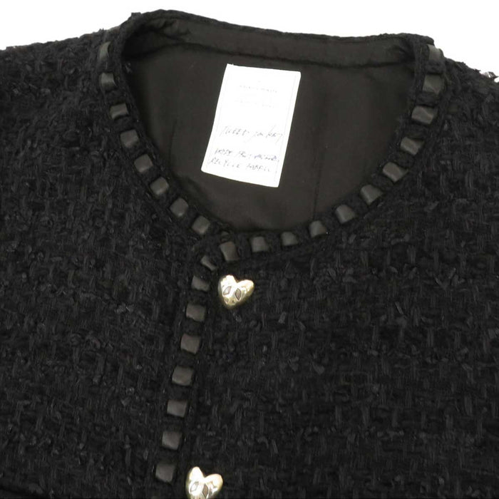 READYMADE Giacca senza collo in tweed con bottoni a cuore Sterling