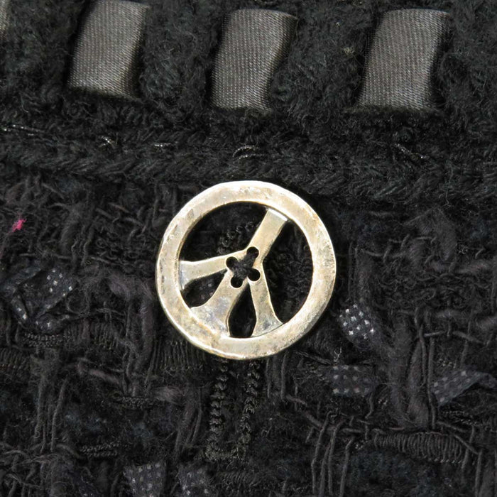 READYMADE Giacca senza collo in tweed con bottoni a cuore Sterling