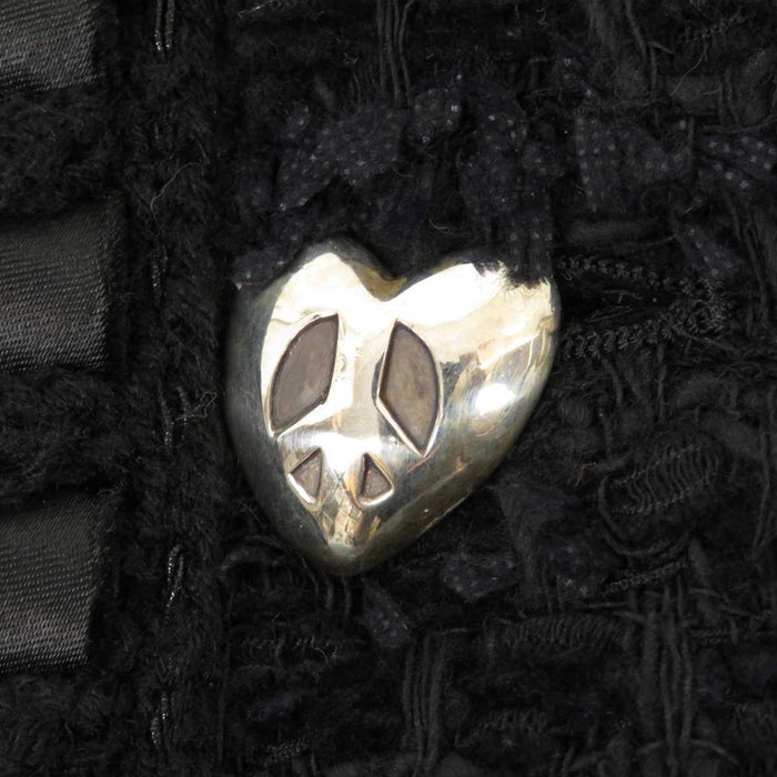 READYMADE Giacca senza collo in tweed con bottoni a cuore Sterling