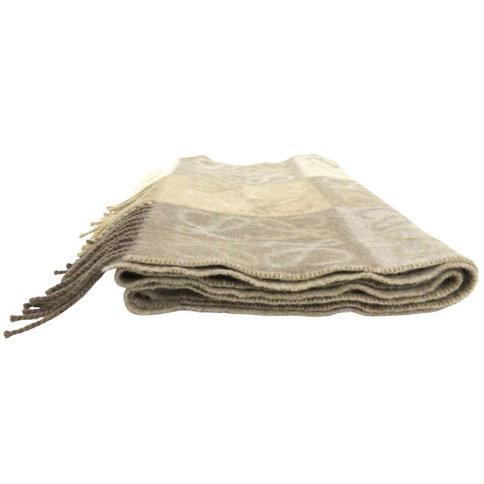 LOEWE 
ロゴ マフラー フリンジ チェックボード ウール カシミヤ 
アナグラム チェッカーボード ダブルフェイス スカーフ