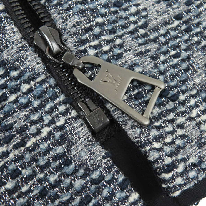 LOUIS VUITTON 
LV ロゴ ジップアップ ロングスリーブ 
リブ ニット ツイード 切替 ワンピース 
モノグラム