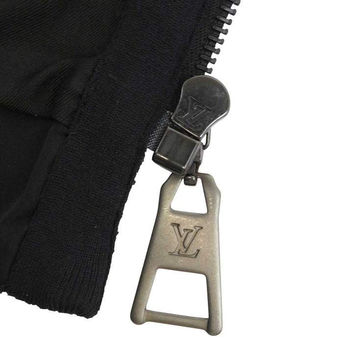 LOUIS VUITTON 
LV ロゴ ジップアップ ロングスリーブ 
リブ ニット ツイード 切替 ワンピース 
モノグラム