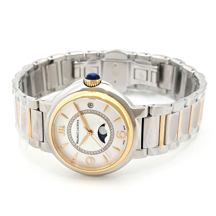 MAURICE LACROIX 
Fiaba Moonphase Shell Circle Diamond 
With Box and Warranty Card