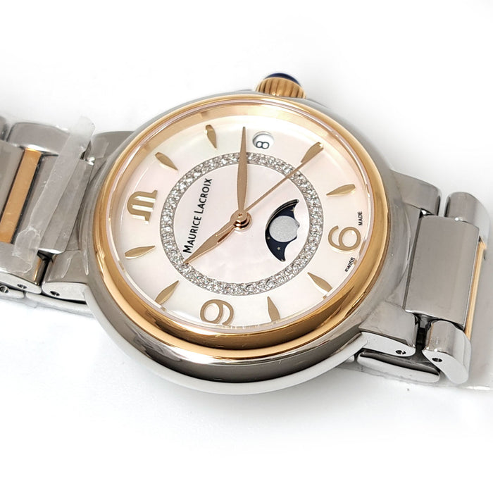 MAURICE LACROIX 
Fiaba Moonphase Shell Circle Diamond 
With Box and Warranty Card