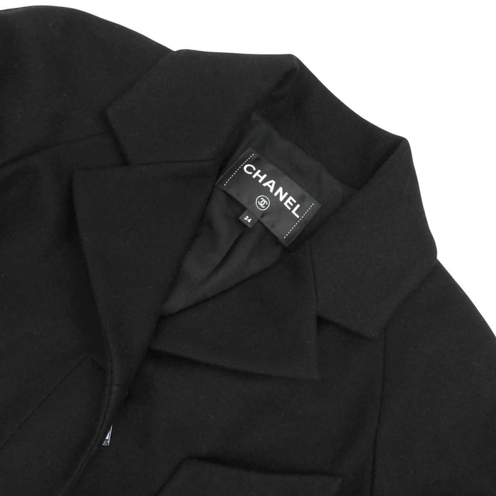 CHANEL 
COCO CC ココボタン チェーン ライトゴールドカラー金具 
ココマーク テーラードカラー カシミヤ コート