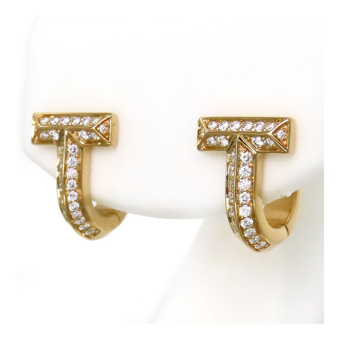 TIFFANY&Co. 
Tワン ハーフ パヴェダイヤモンド ハギー ピアス