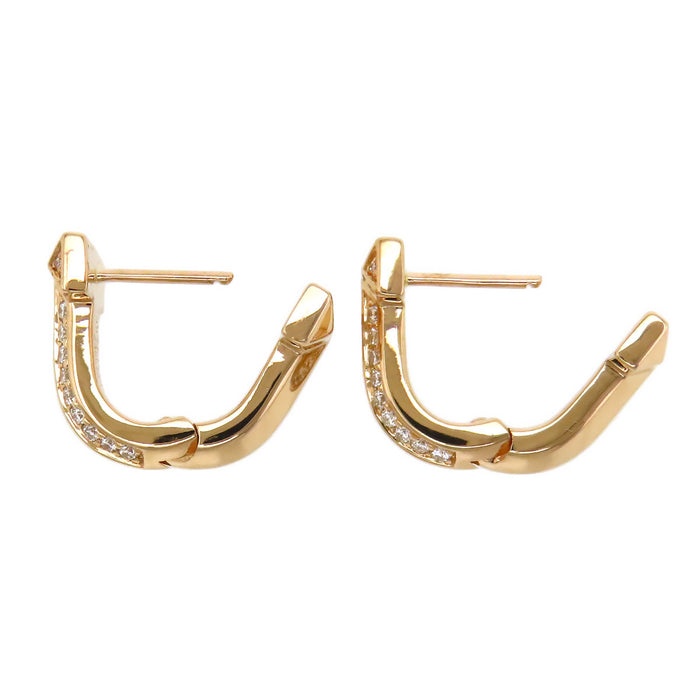 TIFFANY&Co. 
Tワン ハーフ パヴェダイヤモンド ハギー ピアス