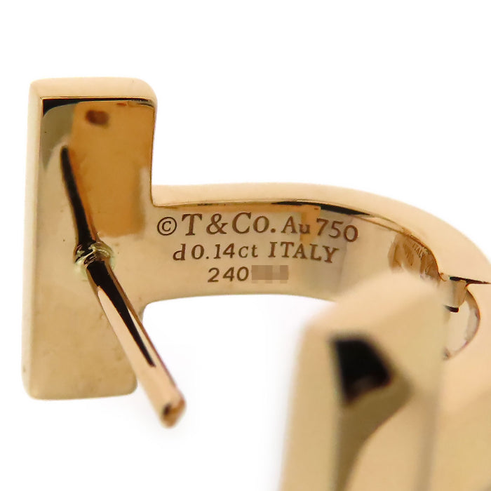 TIFFANY&Co. 
Tワン ハーフ パヴェダイヤモンド ハギー ピアス