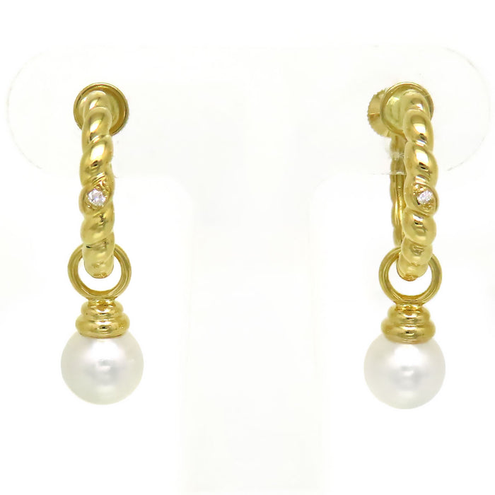 MIKIMOTO 
Orecchini a cerchio con perle