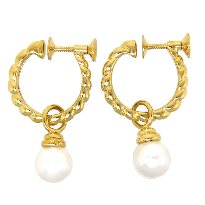 MIKIMOTO 
Orecchini a cerchio con perle