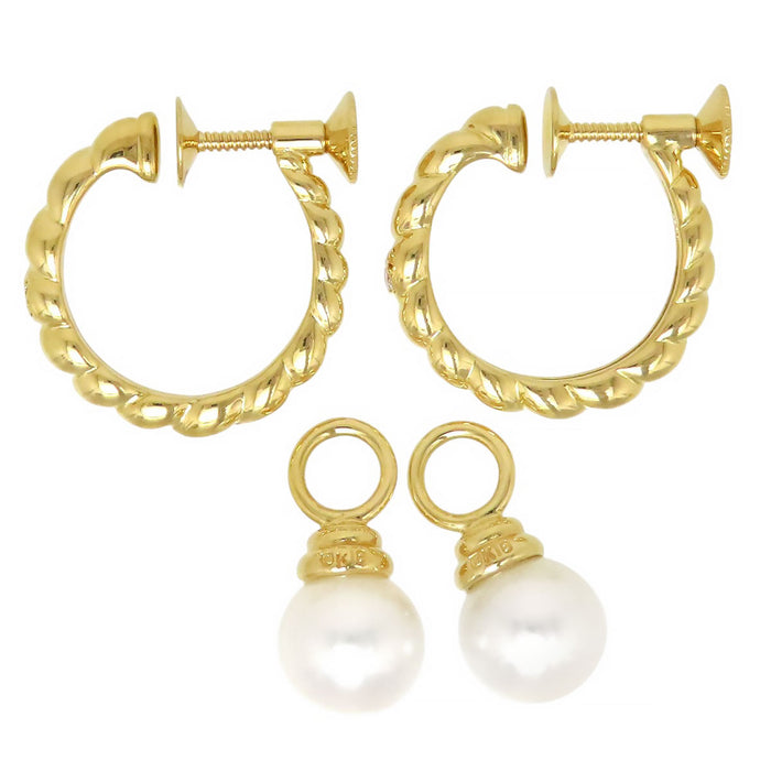 MIKIMOTO 
Orecchini a cerchio con perle