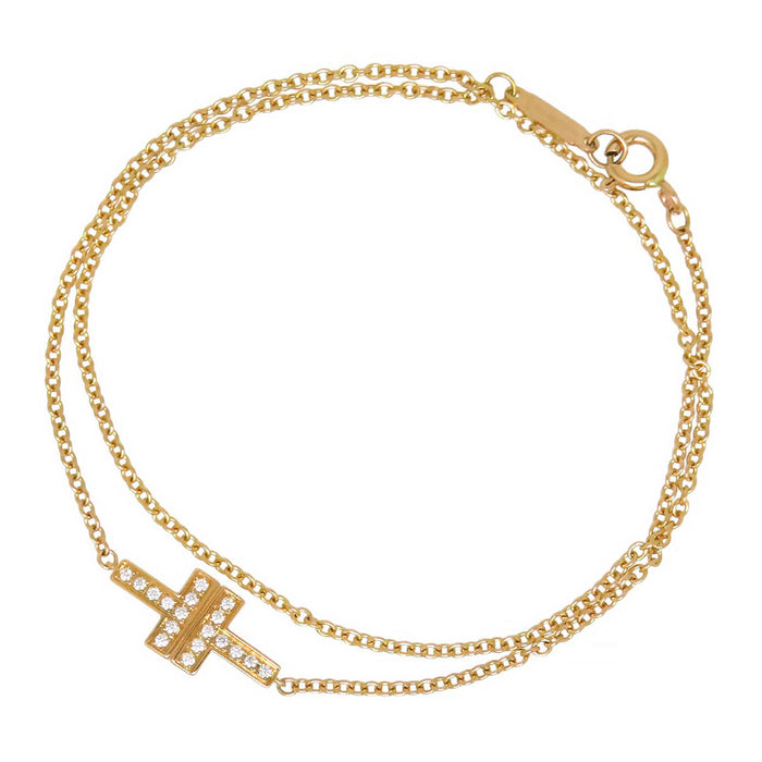 TIFFANY&Co. 
T TWO ダブルチェーン ブレスレット