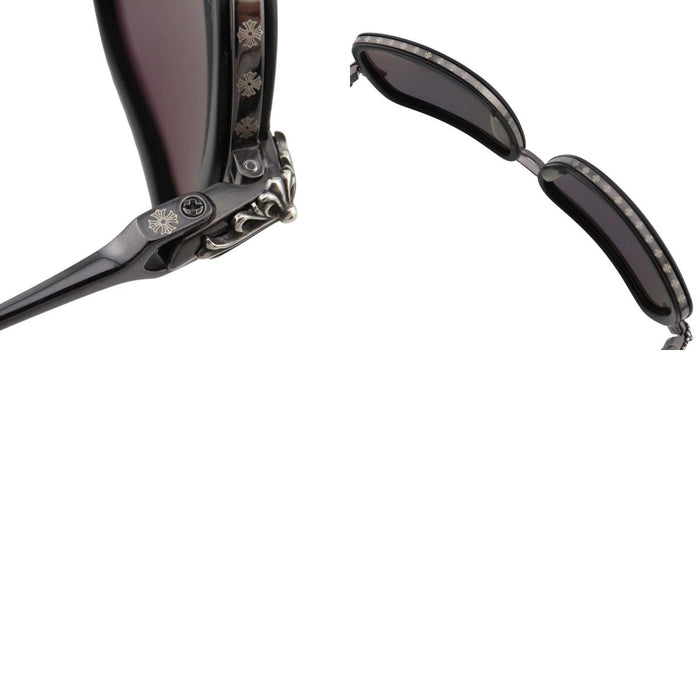CHROME HEARTS 
Teardrop CH Logo Cross 
P.DONNER Double Floral Temple Sunglasses
