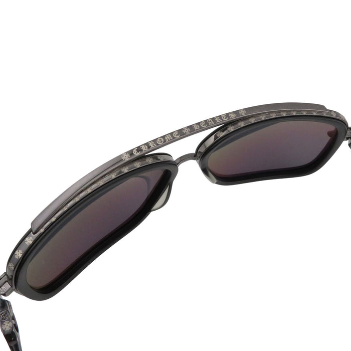 CHROME HEARTS 
Teardrop CH Logo Cross 
P.DONNER Double Floral Temple Sunglasses