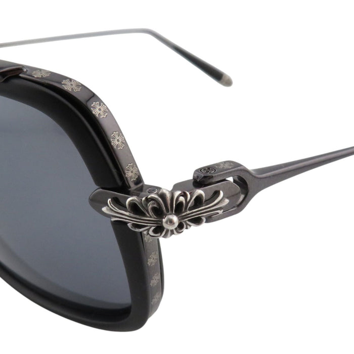 CHROME HEARTS 
Teardrop CH Logo Cross 
P.DONNER Double Floral Temple Sunglasses