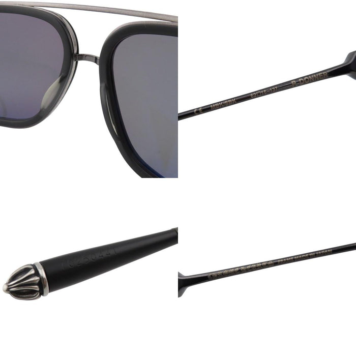 CHROME HEARTS 
Teardrop CH Logo Cross 
P.DONNER Double Floral Temple Sunglasses