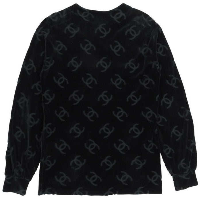 CHANEL 
COCO CC ココボタン ロゴ 総柄 
ココマーク ベロア ジャケット