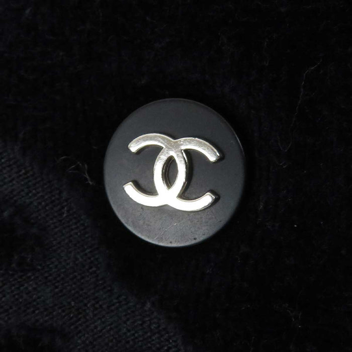 CHANEL 
COCO CC ココボタン ロゴ 総柄 
ココマーク ベロア ジャケット