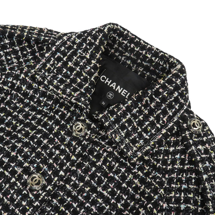 CHANEL 
COCO CC bottone logo 
marchio Coco giacca in tweed