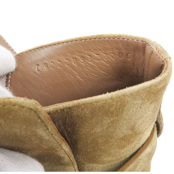 HERMES 
Fibbia Kelly in camoscio 
Stivaletti corti in velluto francese VoVeRo