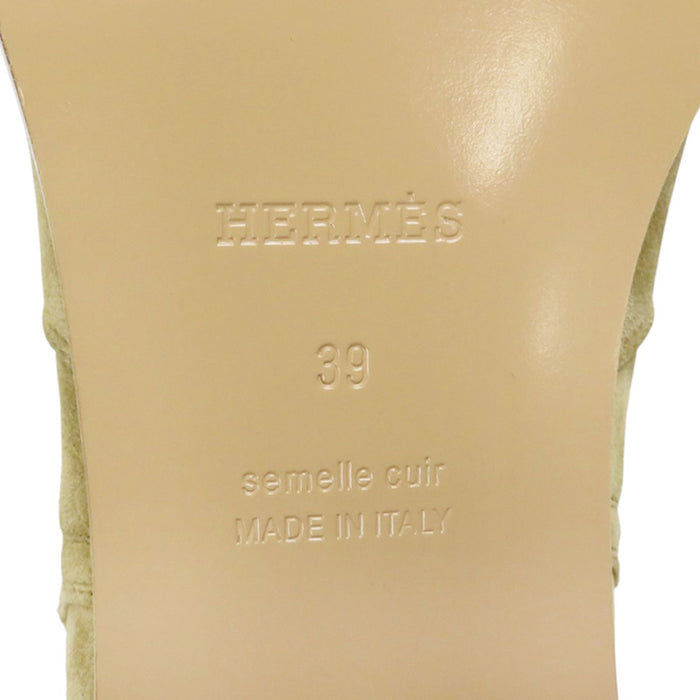 HERMES 
Fibbia Kelly in camoscio 
Stivaletti corti in velluto francese VoVeRo
