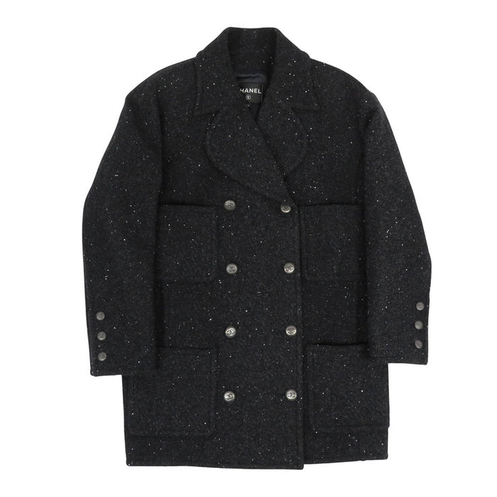 CHANEL 
COCO CC ココボタン ロゴ コットン ウール 
ココマーク ピーコート