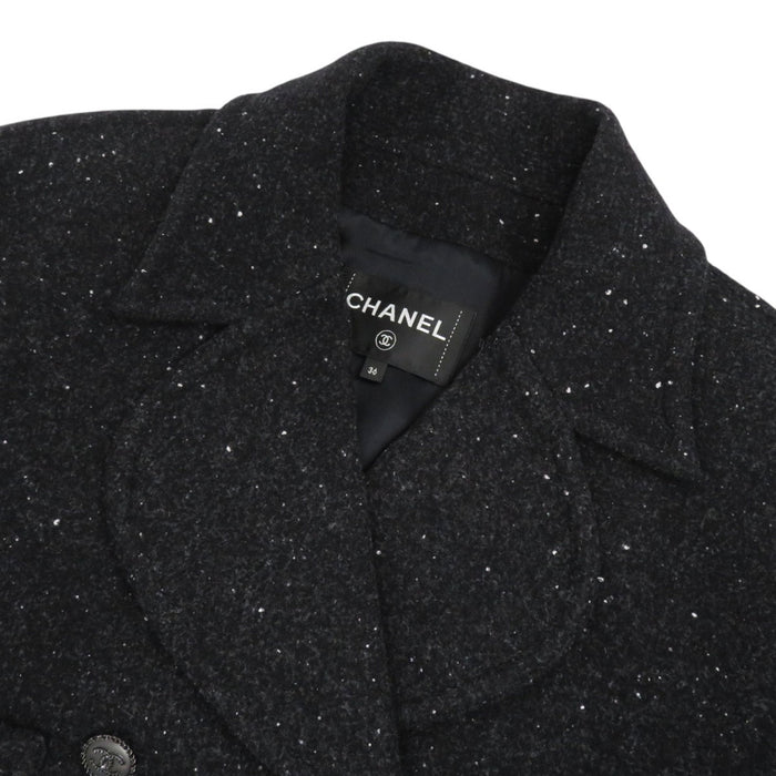 CHANEL 
COCO CC ココボタン ロゴ コットン ウール 
ココマーク ピーコート