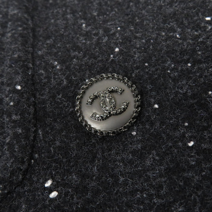 CHANEL 
COCO CC ココボタン ロゴ コットン ウール 
ココマーク ピーコート